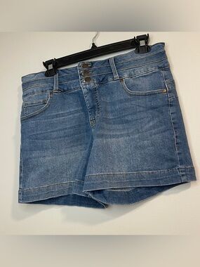 one 5 one Medium Blue Denim High-Rise Jean Shorts